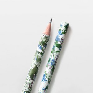 Pencil floral pattern blue green