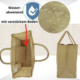 Domelo jute bag shopping bag. Jute shopper bag. Large water-repellent shopping basket/beach bag. Bathing bag XXL/shopping bag gifts for women.