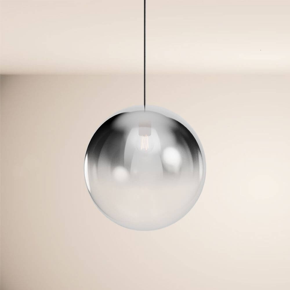 s.luce Orb glass ball hanging lamp 150cm suspension black