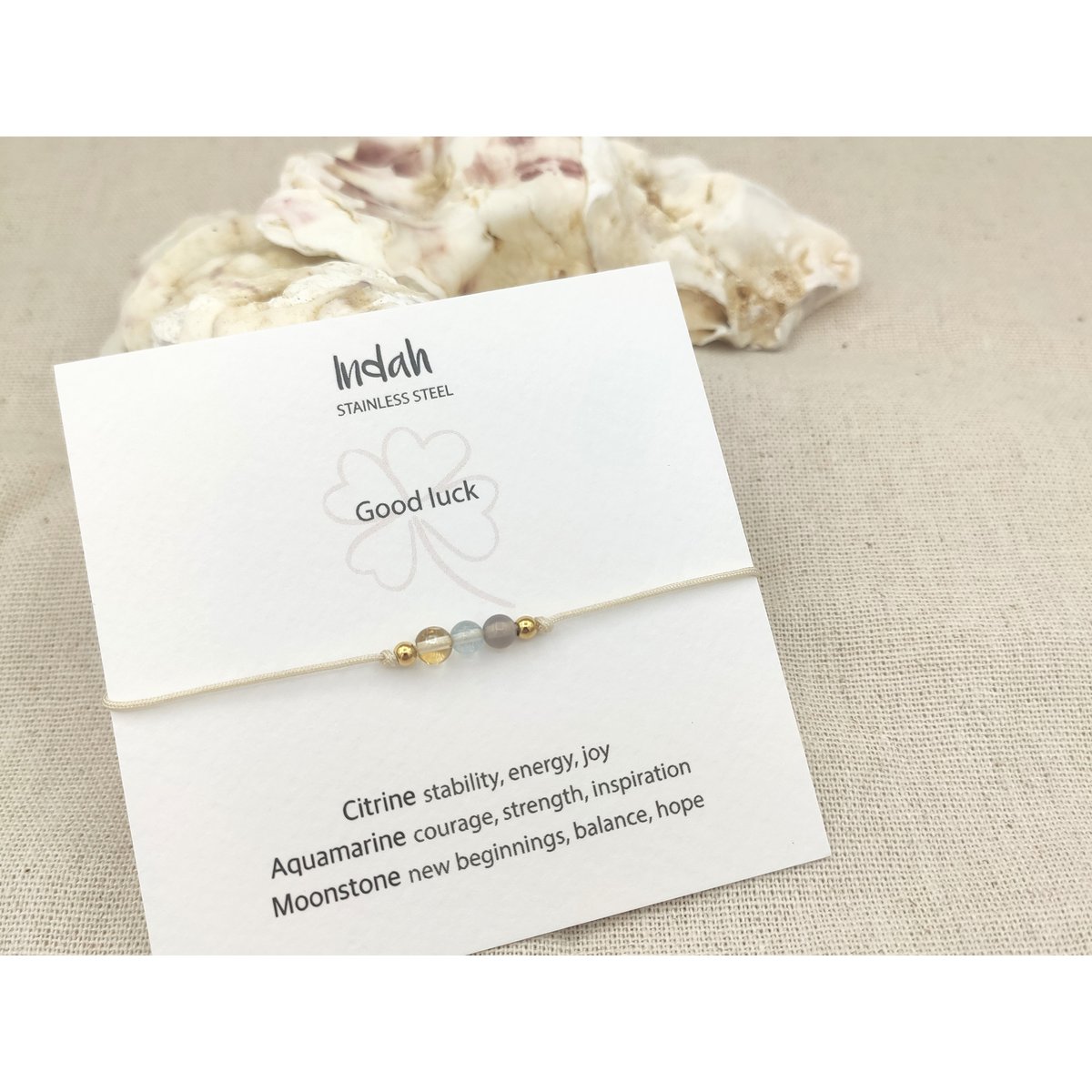 Armband rock, good luck, zilver en goud