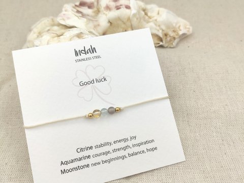 Armband rock, good luck, zilver en goud
