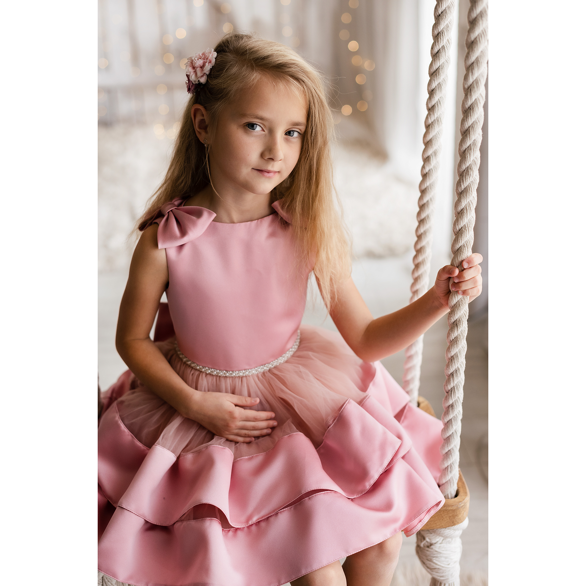 Chloe elegantes rosa Kleid für Mädchen