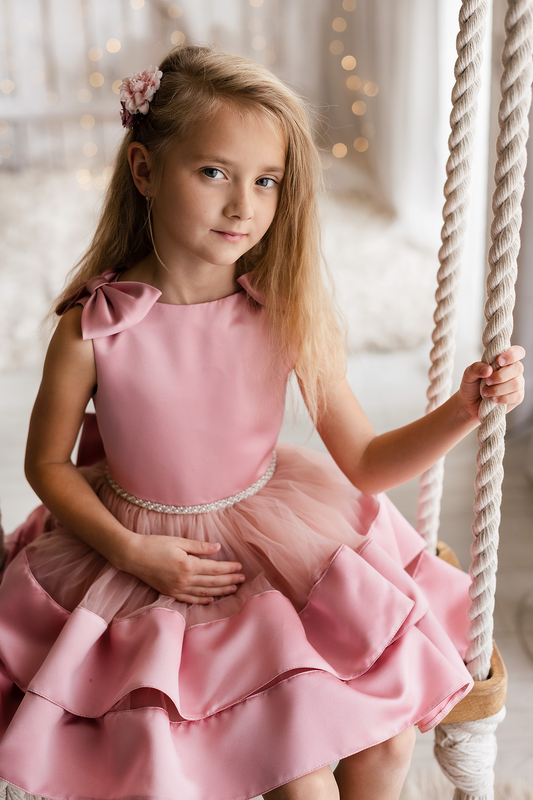 Chloe elegantes rosa Kleid für Mädchen