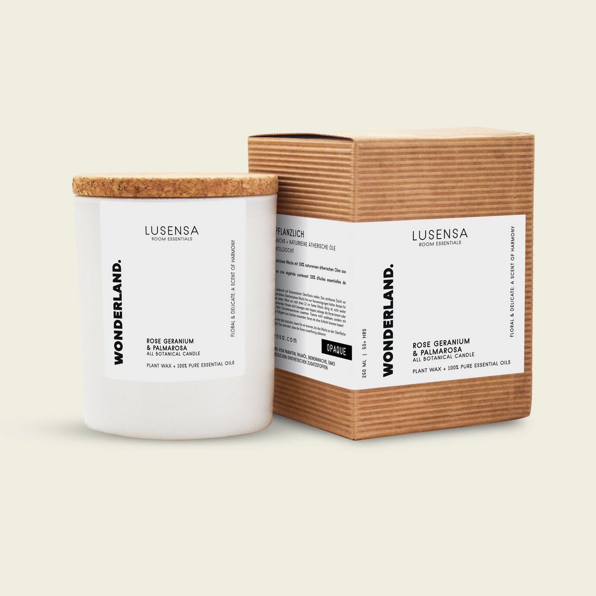 WONDERLAND Sustainable scented candle | Rapeseed wax + Essential Oils | 50+ HOURS