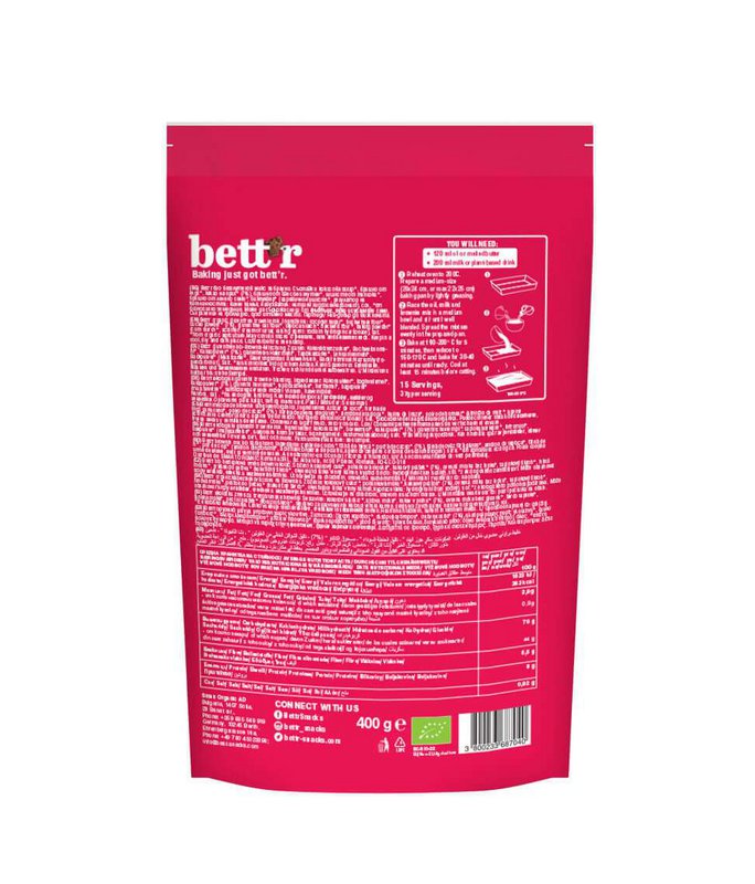 Organic Brownie Mix, organic, Bett'r, 400g