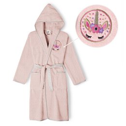 BATHROBE FOR CHILDREN - 100% COTTON - SIZE 10-12 - DARK PINK - (IN GIFT BOX)