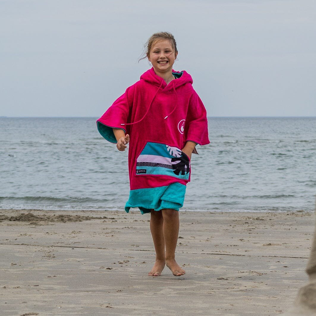 Poncho Pink Wave, terciopelo Baumwolle