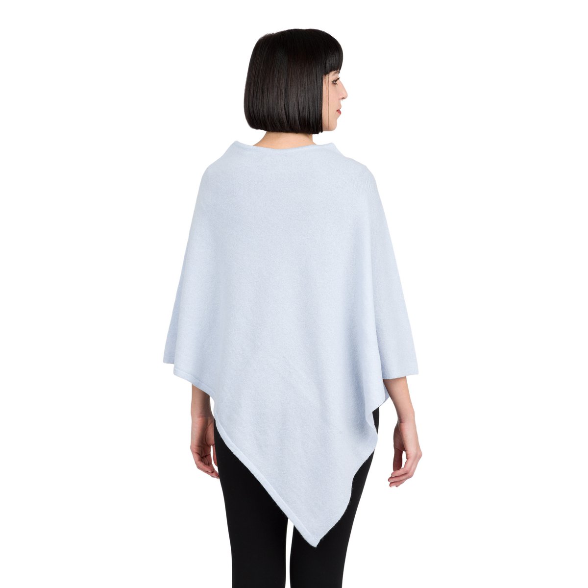 LOVELY - Poncho clásico cuadrado de puro cashmere