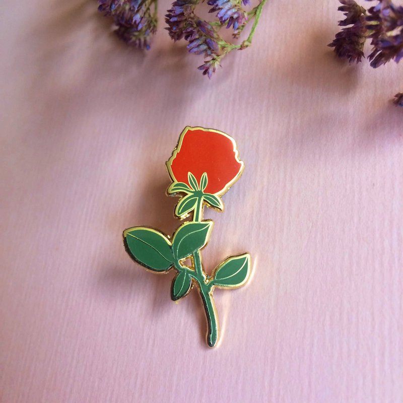 Rose  Pin, hard enamel, floral
