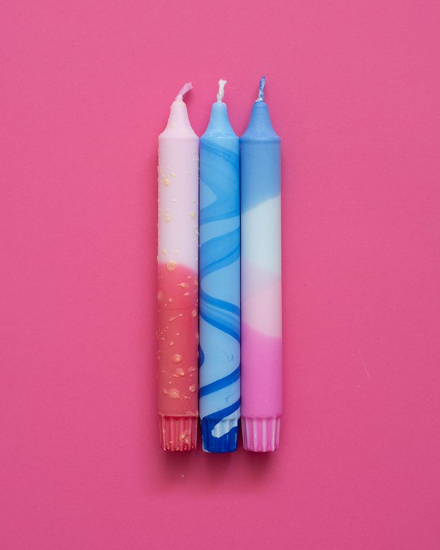 3-Pack-Verjüngungskerzen Sommerblau