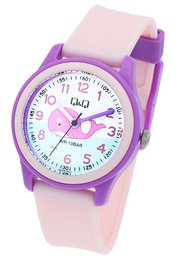 Orologio per bambini Q&Q con cinturino in silicone, "Whale", 10 bar, rosa