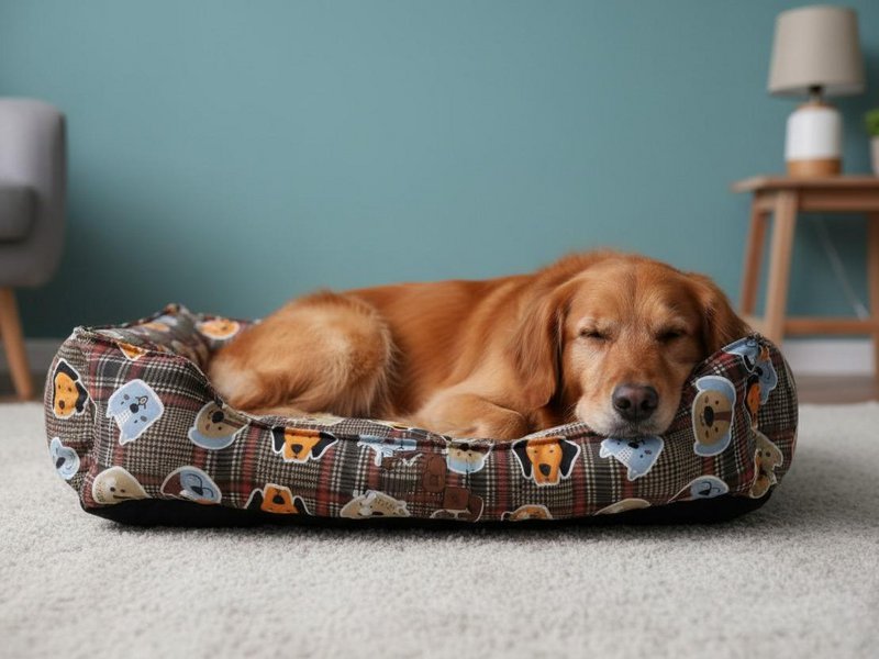 Yommy semi-vandtæt hundeseng | Holdbart lærred og plaidmønster | Skridsikker base + vandtæt beskyttelse | Vaskbar kæledyrsseng | Størrelser M/L/XL | 5 tilgængelige farver | Ideel til mellemstore og store hunde