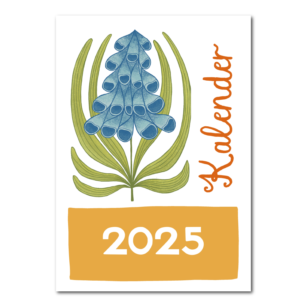 Muurkalender met bloemen 2025
