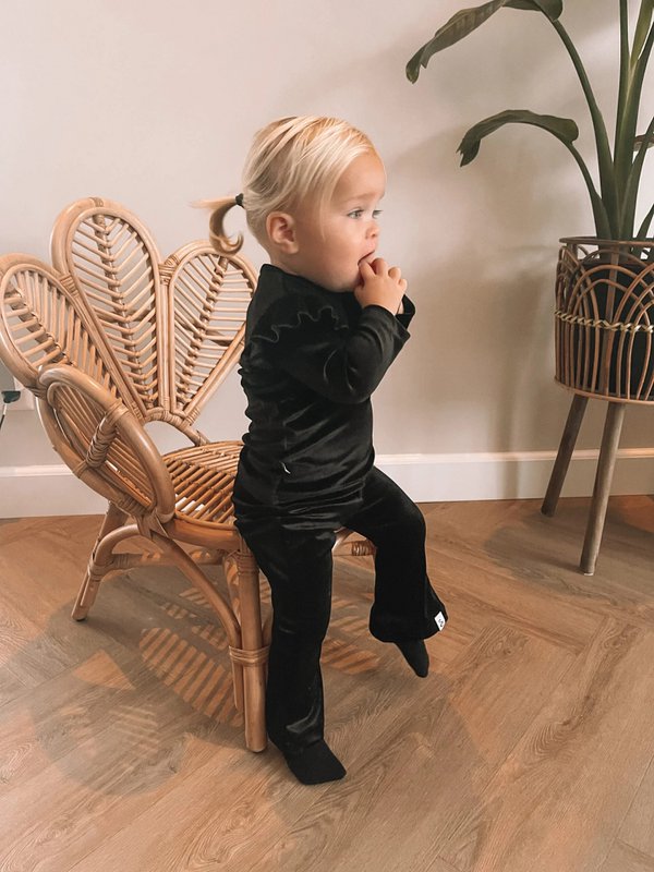Legging en velours évasé noir
