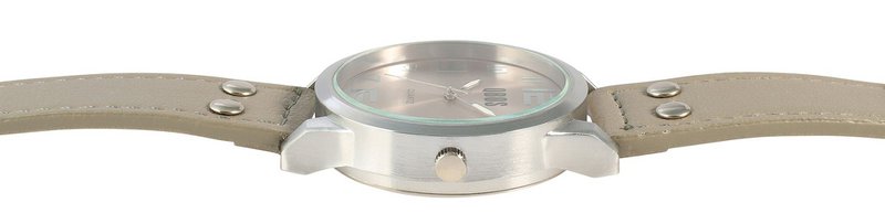 Reloj QBOS unisex con correa de piel sintética.