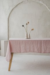 Mantel de lino lavado suave de varios tamaños, decoración de lino