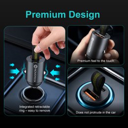 Cargador de coche de doble puerto USB-C y USB-A de 30 W – NOVOTECK Q-012