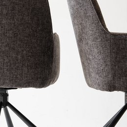 Ciara armchair [set of 2] [linen fabric] [360-degree swivel base]