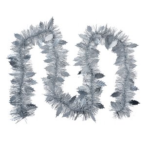 Christmas garland garirle 200 cm silver colored plastic