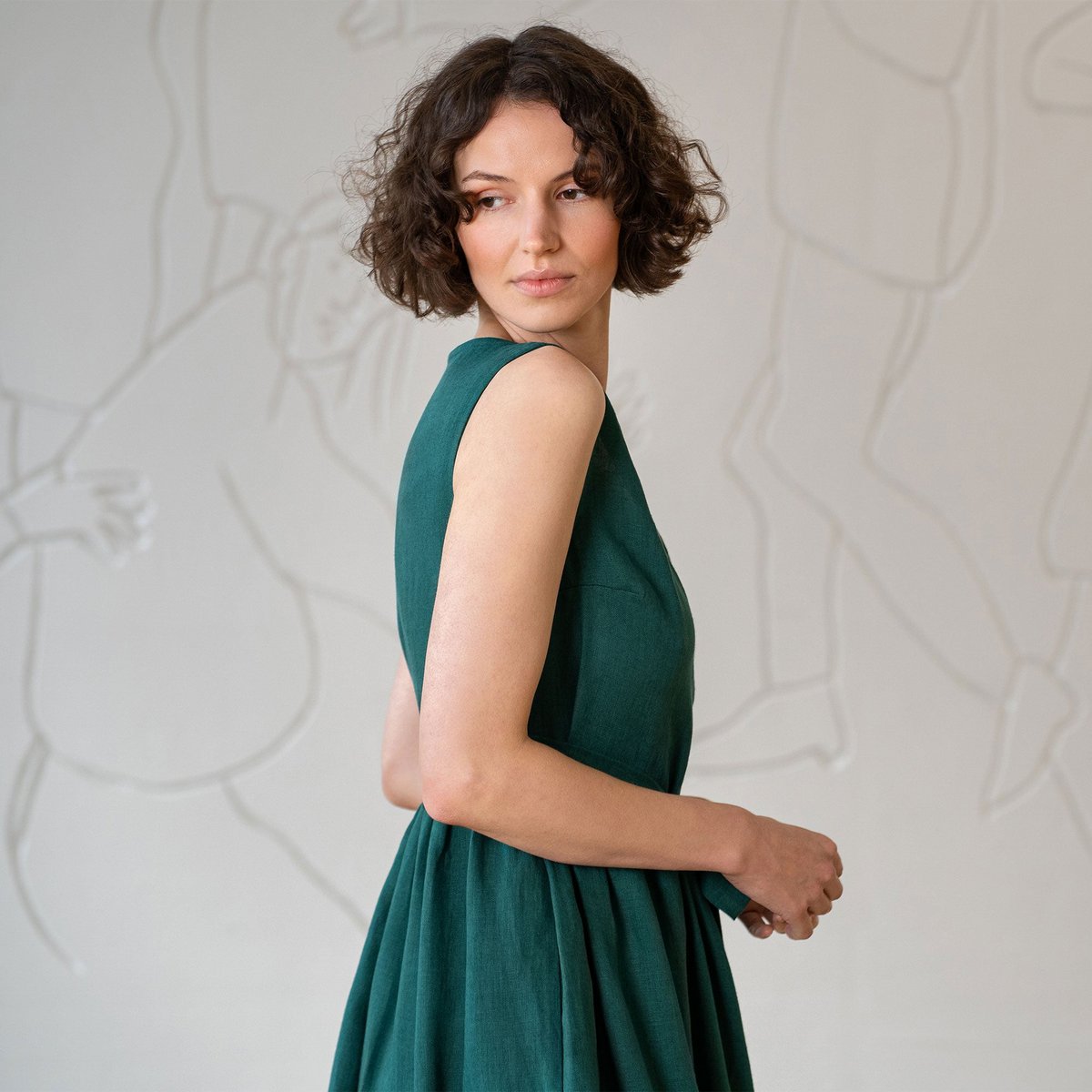 Vestido cruzado de lino Macie