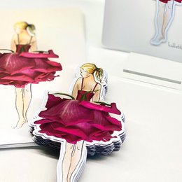 Biglietto pieghevole Rose Ballet con calamita
