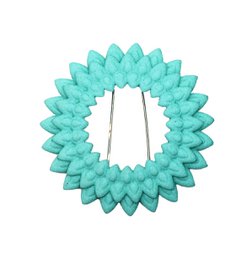 Dahlia brooch Aqua