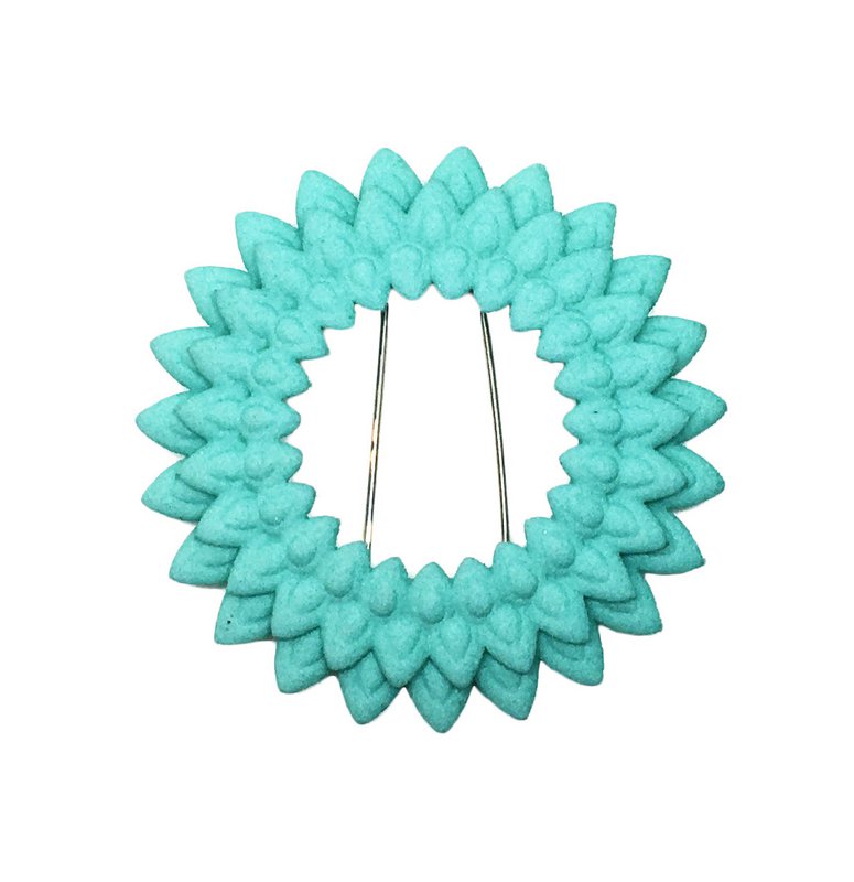Dahlia brooch Aqua
