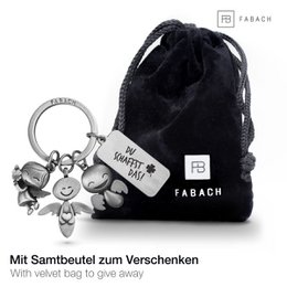 3 Angels" Guardian Angel Keychain - Angel Lucky Charm with Message Engraved "You can do it!"