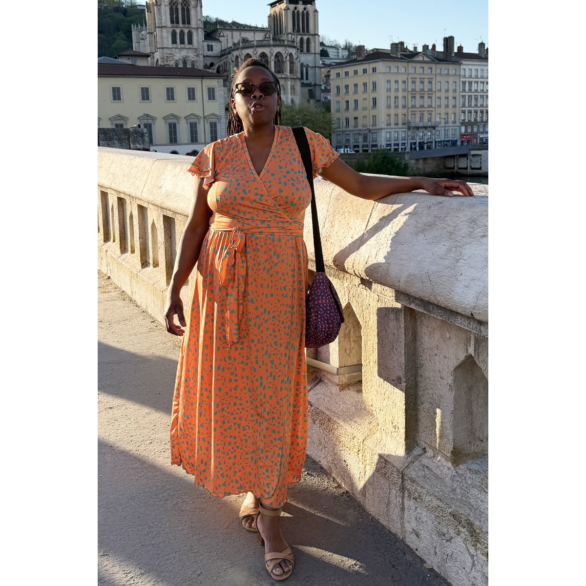 Robe dukke oxum manche frivillige tsaka orange