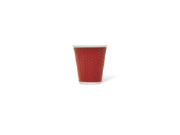 Beker porselein LAP 180ml met silic. grip honingraat Red