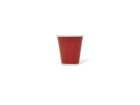 Porcelain cup LAP 180ml with silicon. grip honeycomb Red