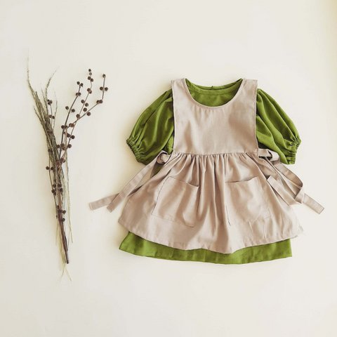 Giso linnen schort schort set