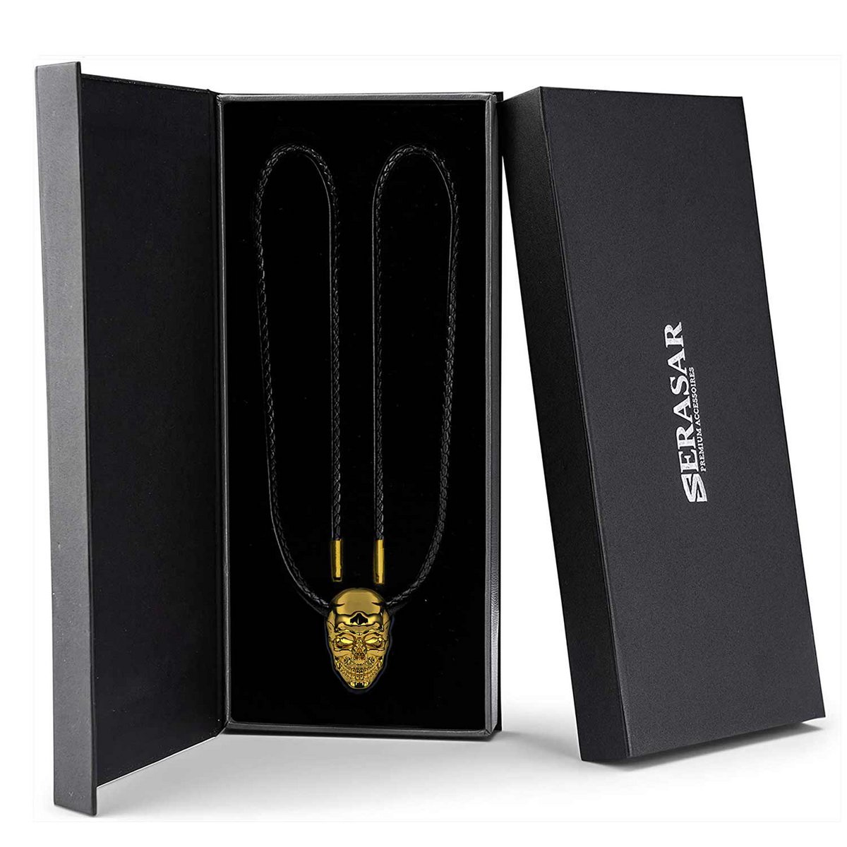 Collier en cuir "Crâne"
