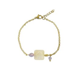 Jade- und Kunzit-Armband – Gold