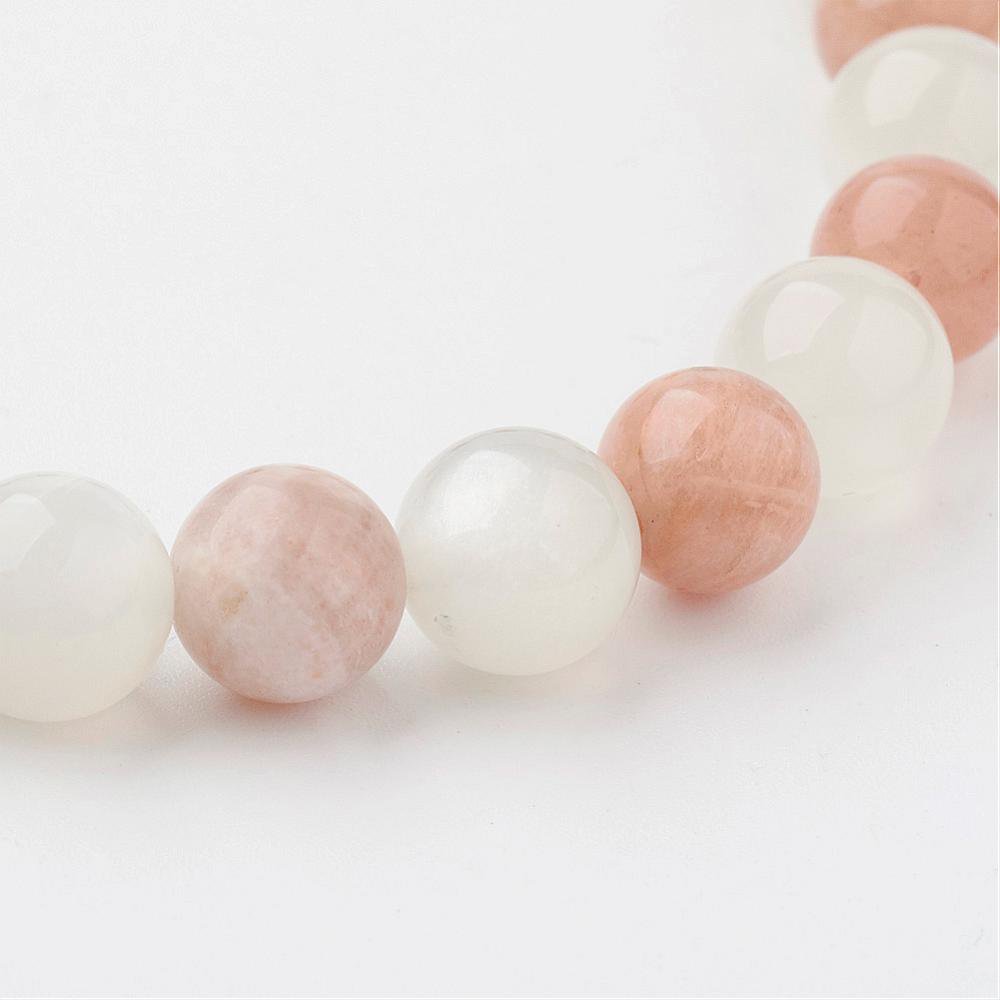 Bracciale elasticizzato con perline naturali multi-pietra di luna da 8 mm