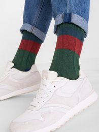 Organic Socks Academia - Warm socks with knitted pattern