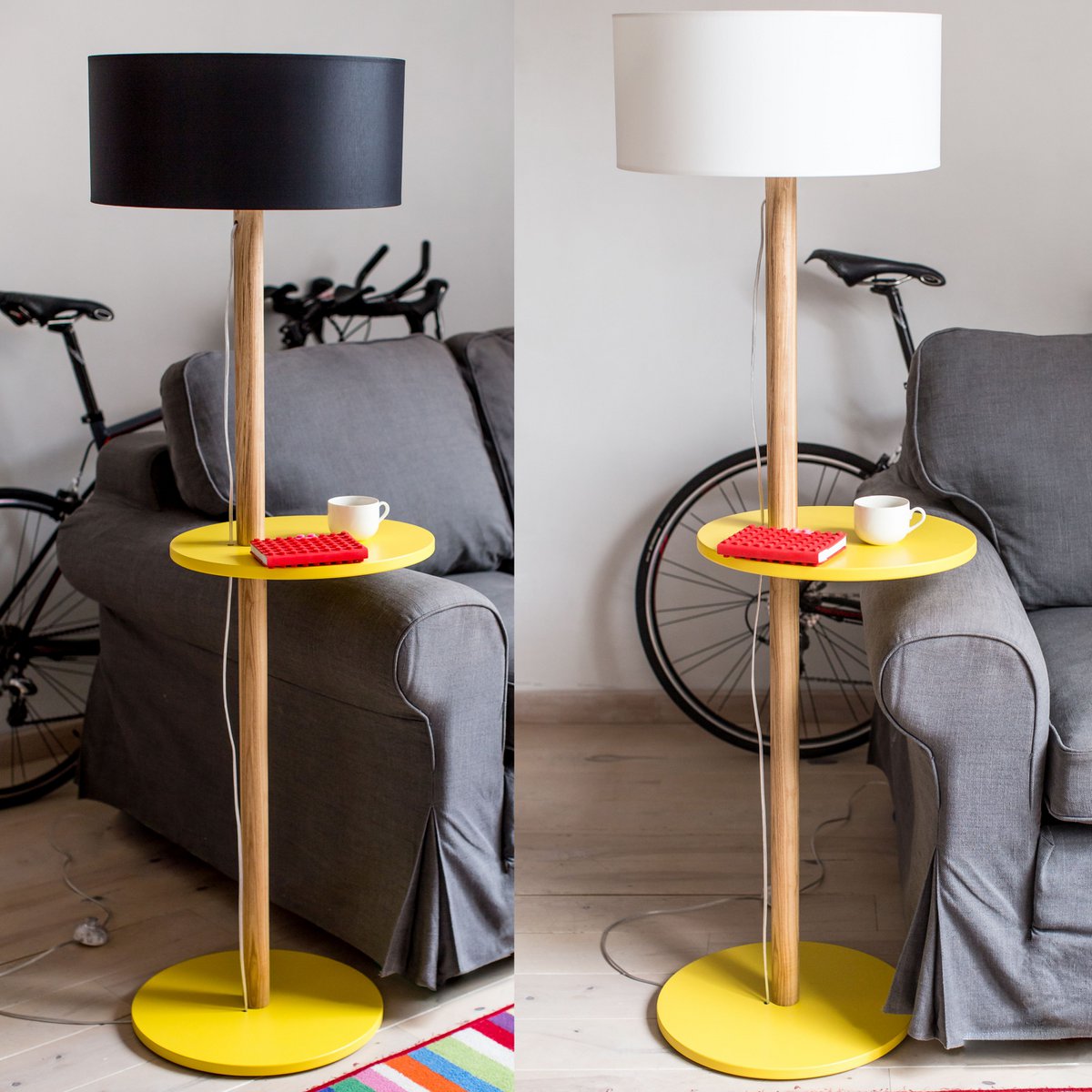 UFO Ashwood Floor Lamp Powder Pink