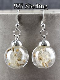 Echte paardenbloemoorbellen - 925 sterling zilver - elegante bloemensieraden - OHR925-12