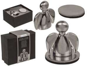Zilverkleurige magnetische metalen papierhouder,