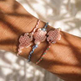 Tiny Turtle Braided Bracelet Blue