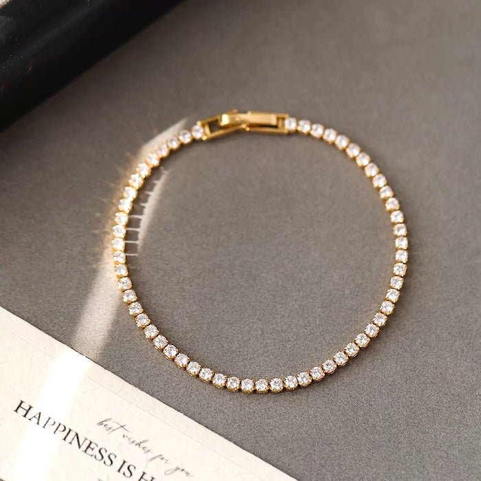 Tidløst Diamond-Look Tennis Armbånd