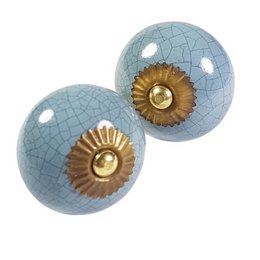 porcelænsknop rund knitrende grå