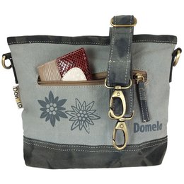 Bolso tradicional domelo. Bolso bandolera de lona vegana con motivo de ciervo/edelweiss estampado