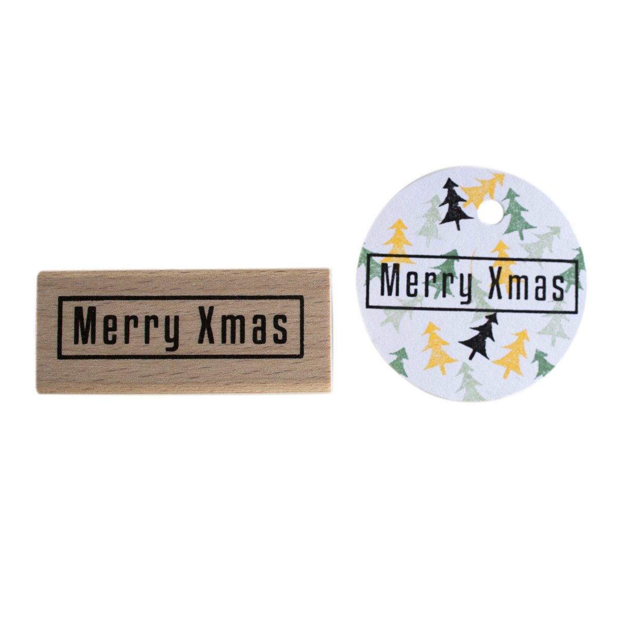 Merry Xmas stempel met kader