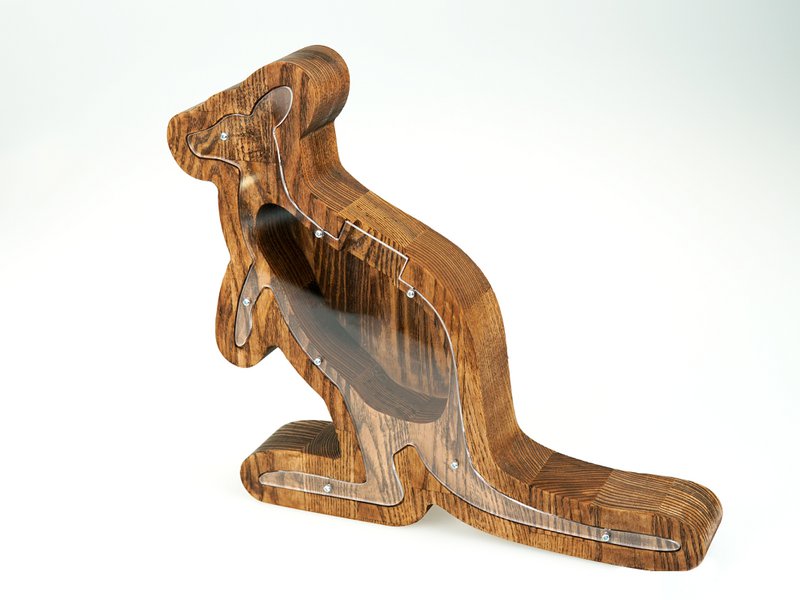 Piggy Bank Kangaroo Braune Farbe
