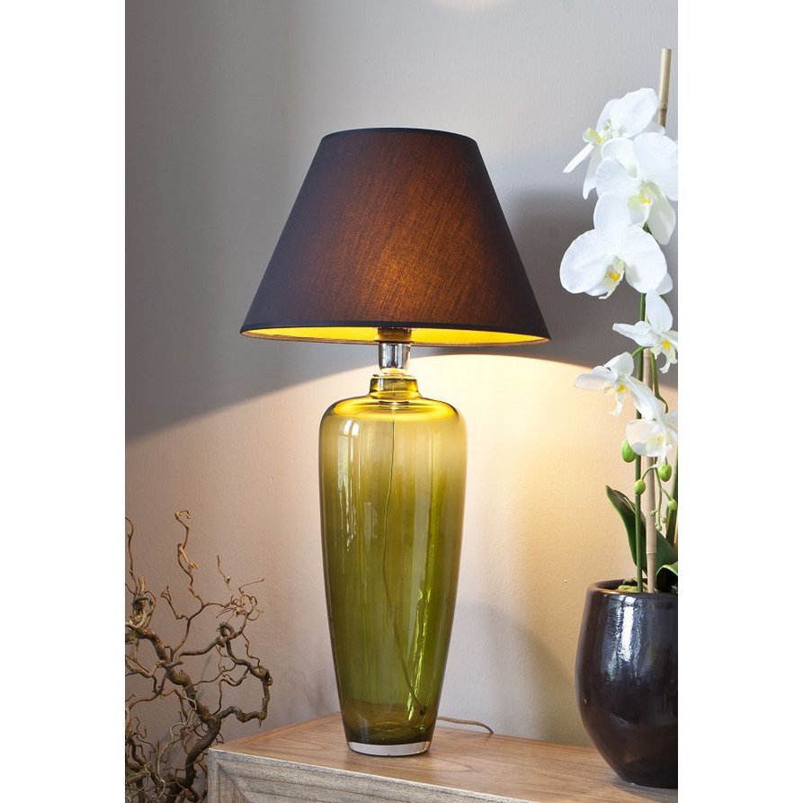 Lampe de table en verre lampe en verre vert étroit sans parapluie