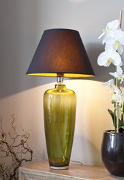 Lampe de table en verre lampe en verre vert étroit sans parapluie