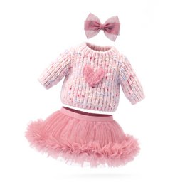 A pink hooded plush jumpsuit with a belt, perfect for a mountain stroll. The outfit includes a matching hat.
