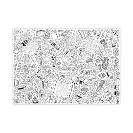 Color-in tablecloth motif back to school