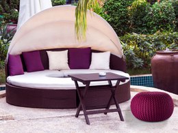Pouf outdoor ø55cm Sitzpouf Terrasse Pool Garten